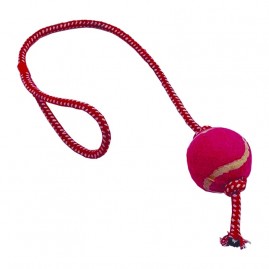 Brinquedo corda pux com bola rosa - Savana - 63cm